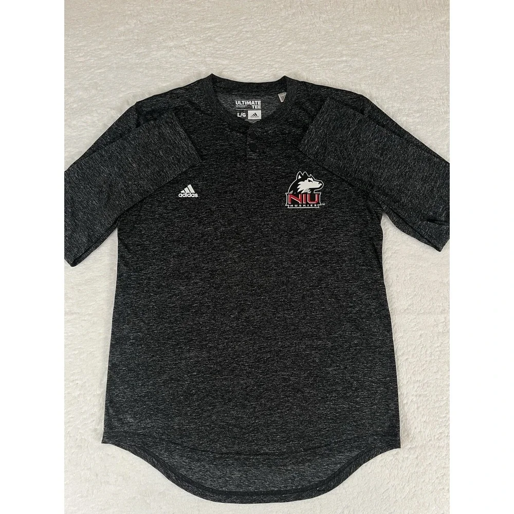 Adidas‎ Northern Illinois University NIU Huskies Henley L/S T Shirt Men's L